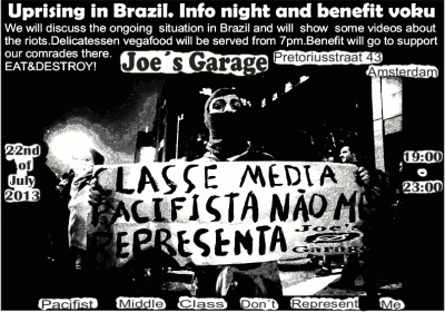 Uprising in Brazil Info night Benefit Joe's Garage